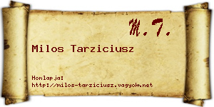 Milos Tarziciusz névjegykártya